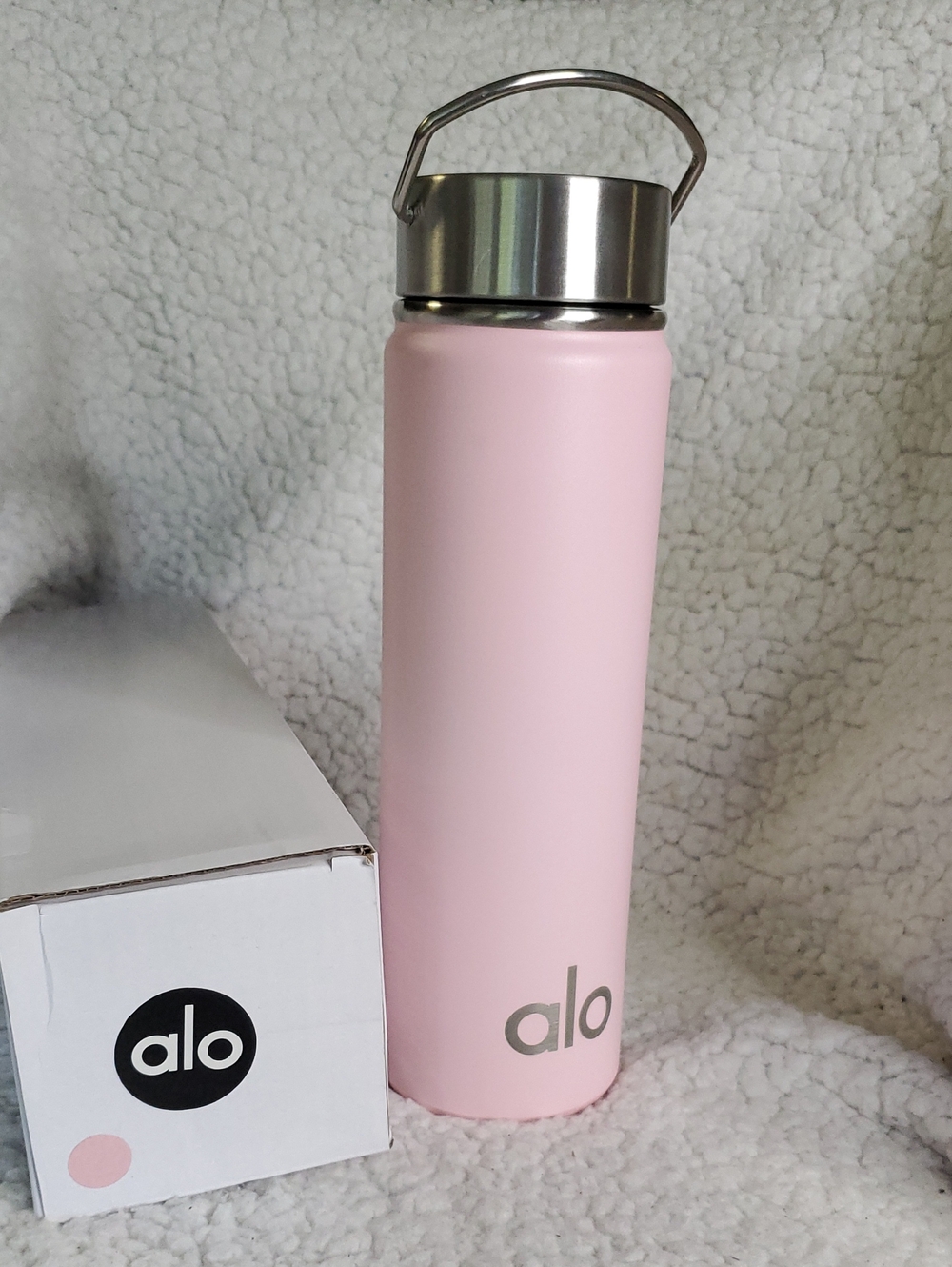 ALO Yoga Pink Stainless Steel Water Bottle